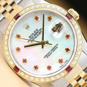 Men's Rolex Ruby Dial 18kt Gold Datejust! MINT!!